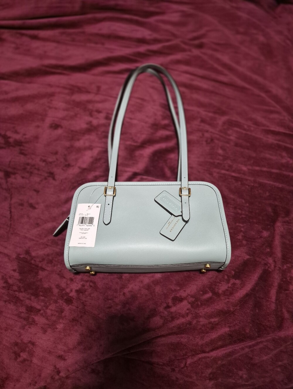 Light Blue Women’s Leather Shoulder Bag - Unknown Brand